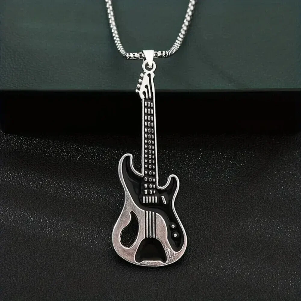 New  - Vintage Styled Guitar Necklace